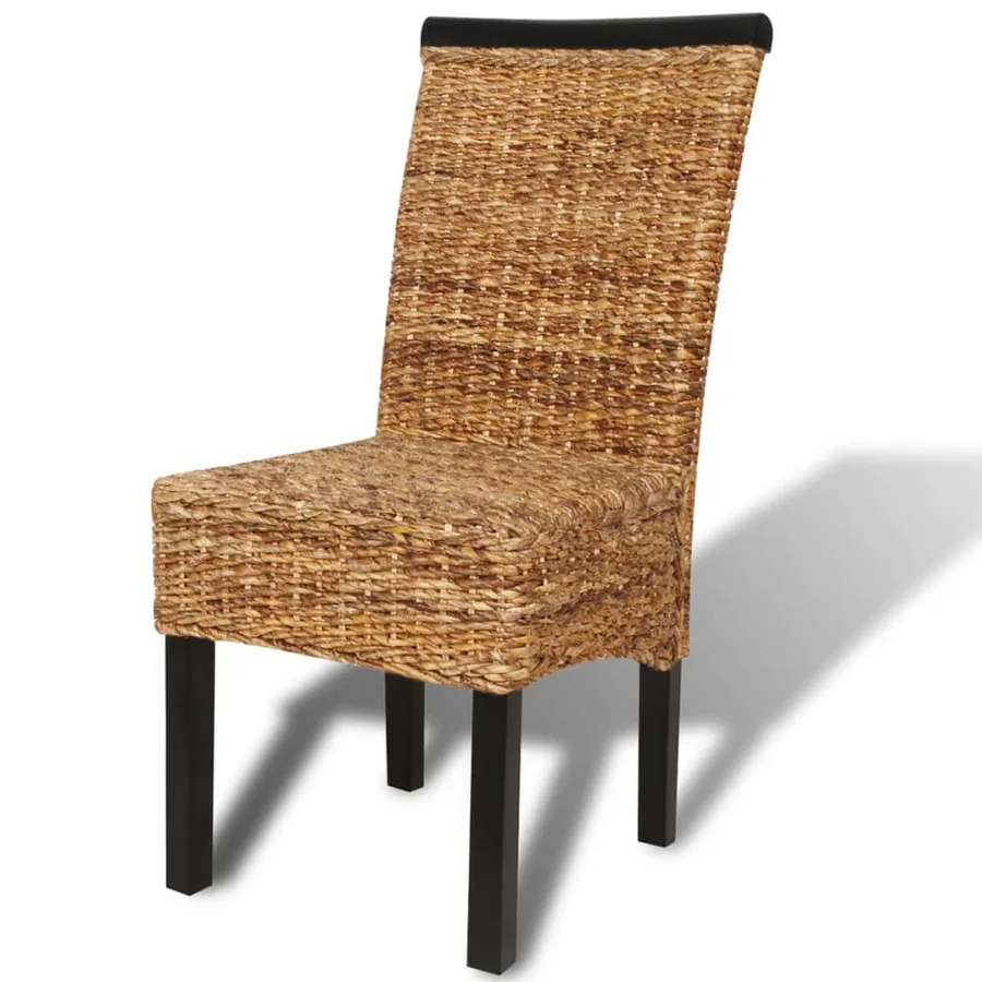 Chaises à manger lot de 6 bois solide de manguier et abaca - 6