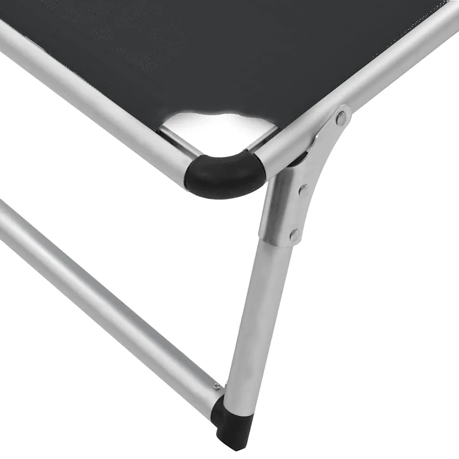 Chaises longues pliables et toit lot de 2 Aluminium textilène - 10
