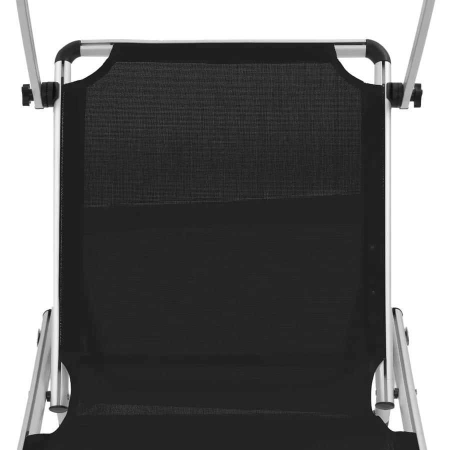 Chaises longues pliables et toit lot de 2 Aluminium textilène - 9