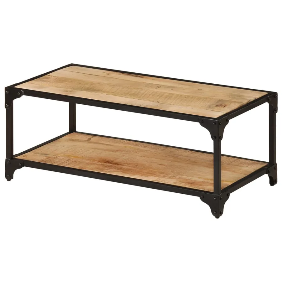 Table basse 90x45x35 cm Bois de manguier massif brut - 10