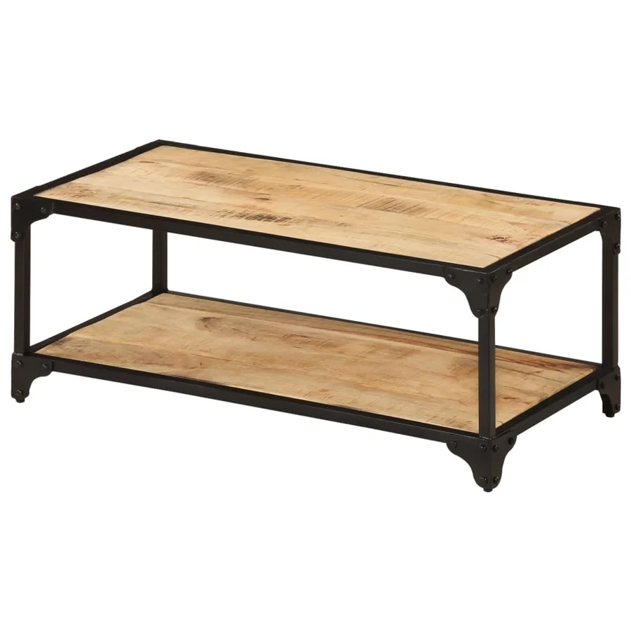 Table basse 90x45x35 cm Bois de manguier massif brut - 11