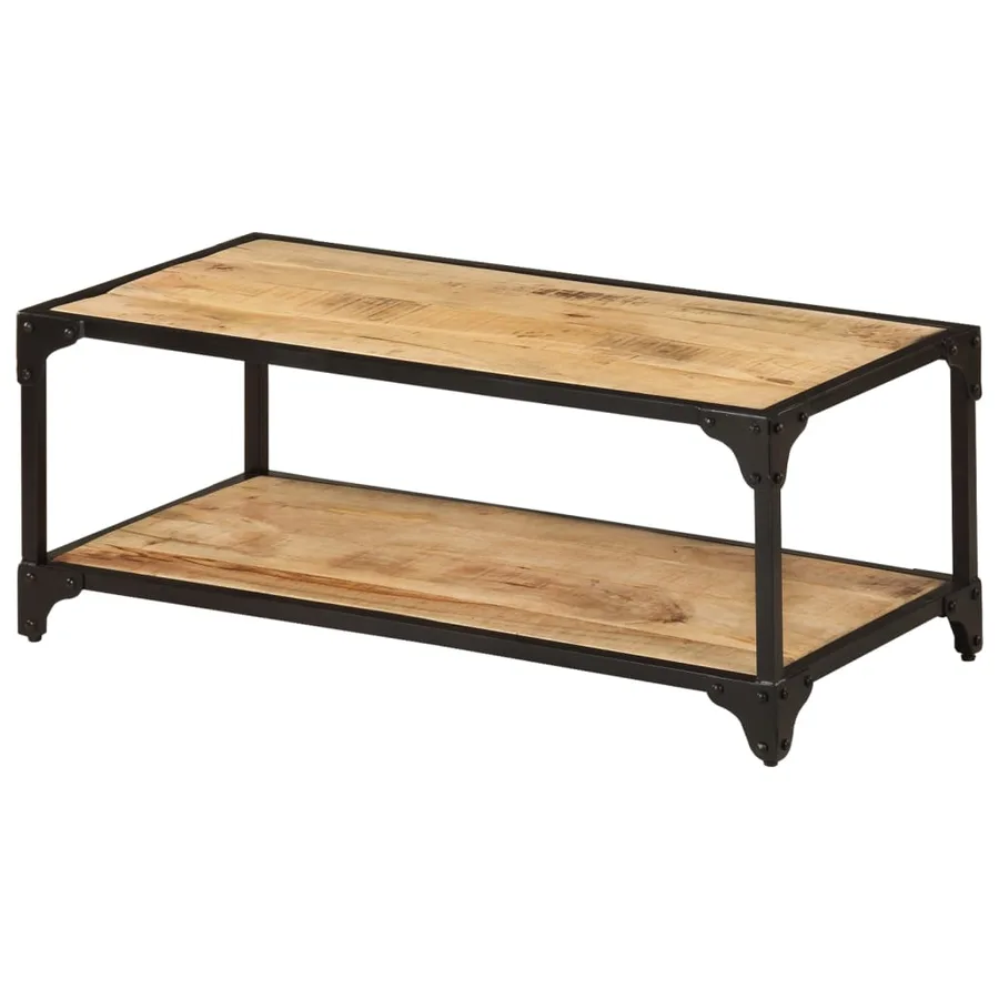 Table basse 90x45x35 cm Bois de manguier massif brut - 12