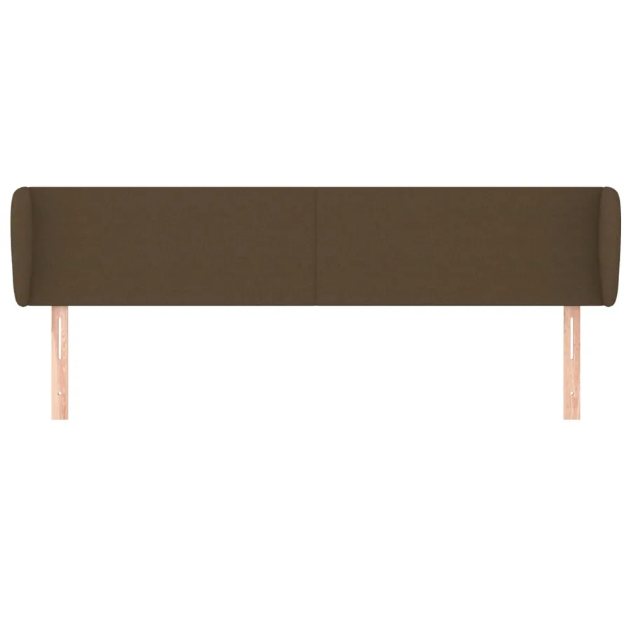 Tête de lit avec oreilles Marron foncé 163x23x78/88 cm Tissu - 3