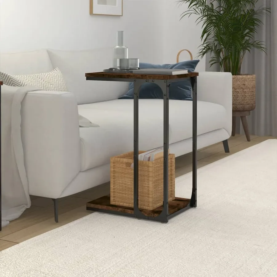 Table d'appoint Chêne fumé 40x30x60 cm Bois d'ingénierie - 3