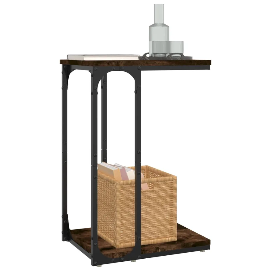 Table d'appoint Chêne fumé 40x30x60 cm Bois d'ingénierie - 6