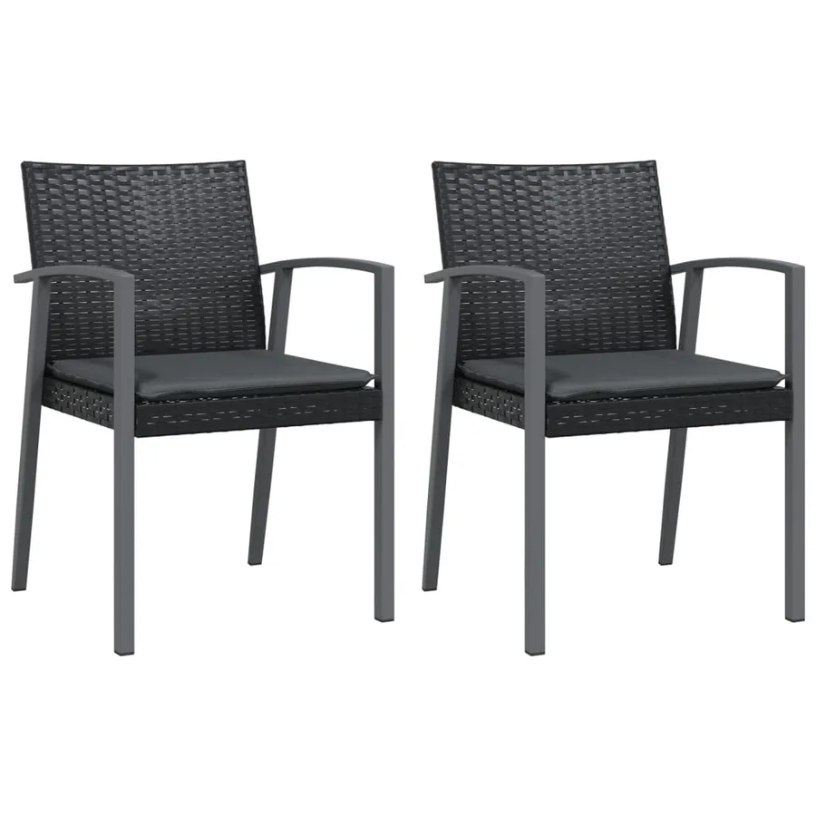 Ensemble à manger de jardin 3 pcs coussins résine tressée acier - 4