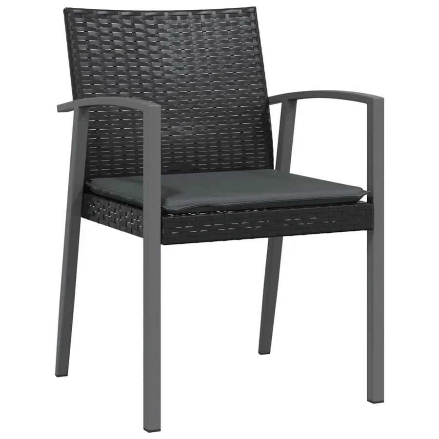 Ensemble à manger de jardin 3 pcs coussins résine tressée acier - 5