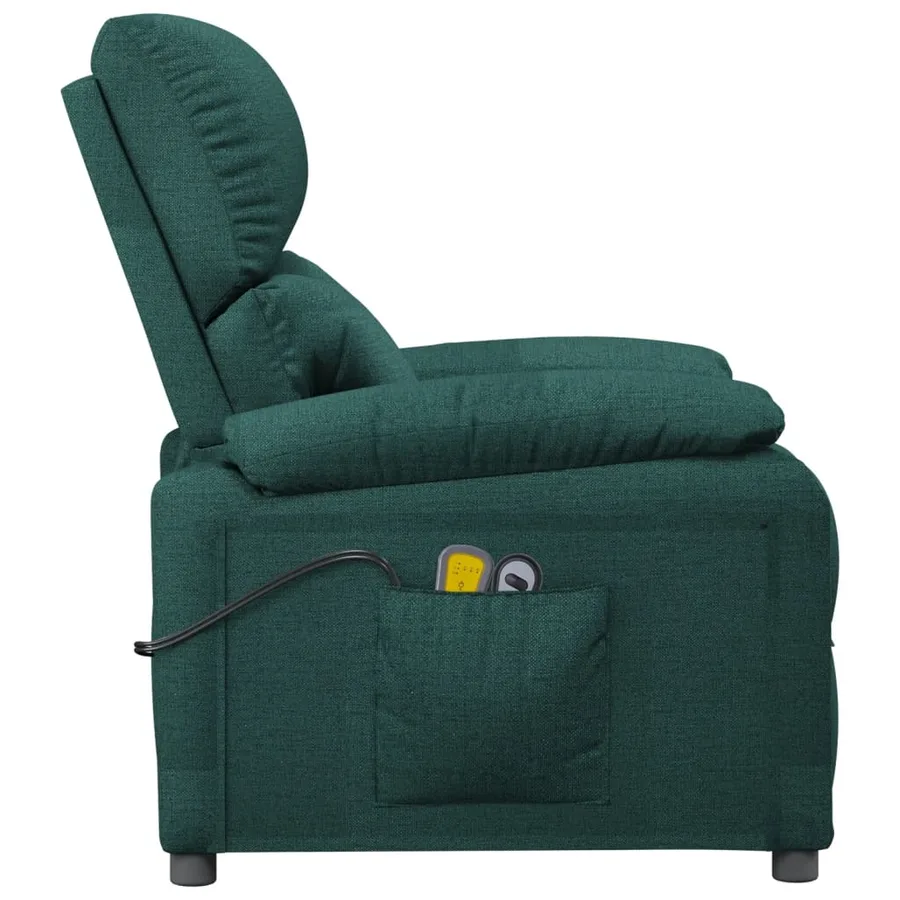 Fauteuil électrique de massage Vert foncé Tissu - 5