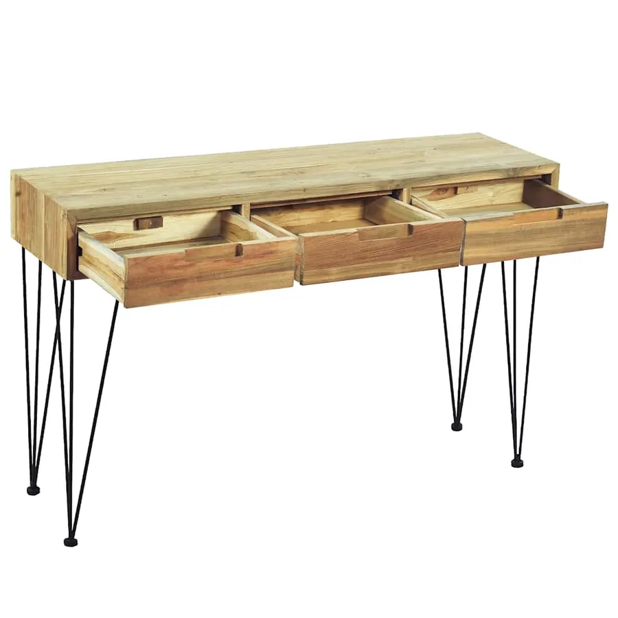 Table console 120x35x76 cm Teck massif - 2
