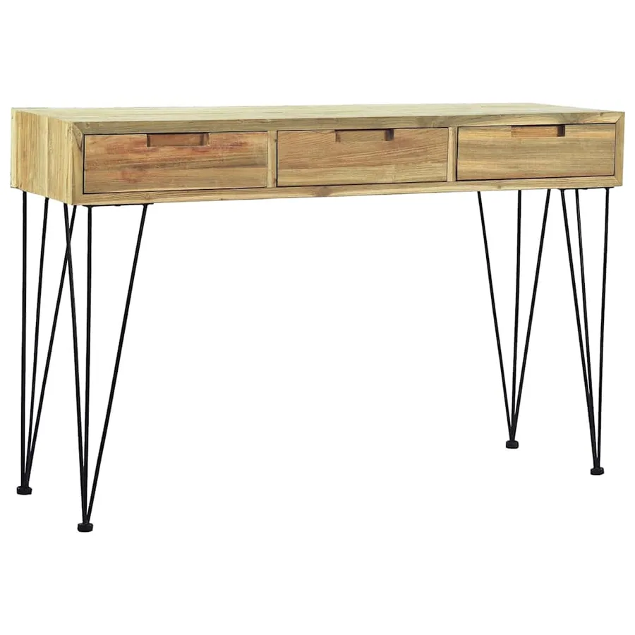 Table console 120x35x76 cm Teck massif - 3