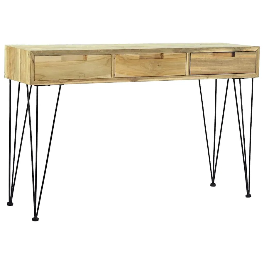 Table console 120x35x76 cm Teck massif - 4