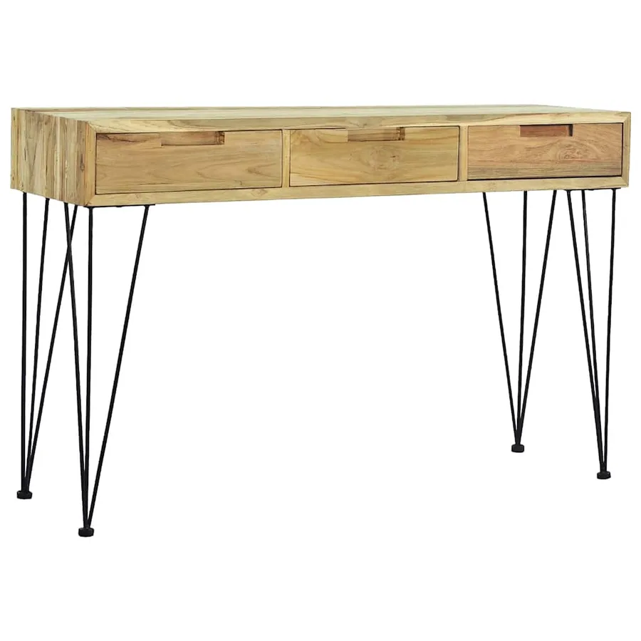 Table console 120x35x76 cm Teck massif - 5