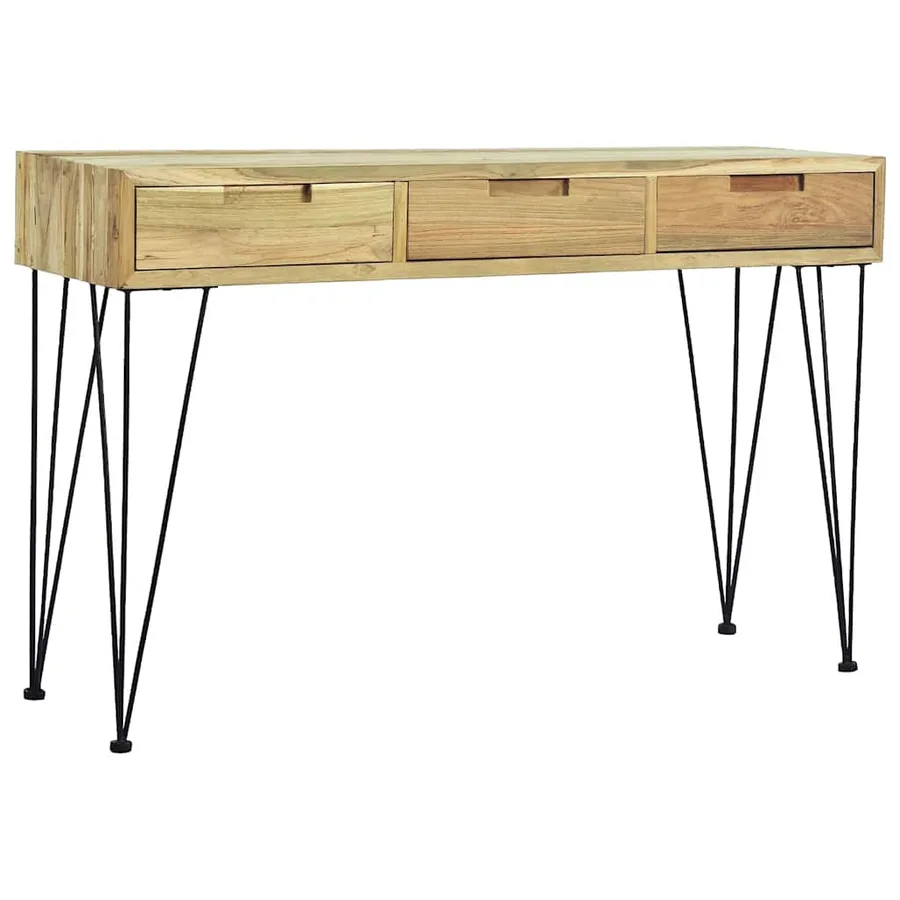 Table console 120x35x76 cm Teck massif - 6
