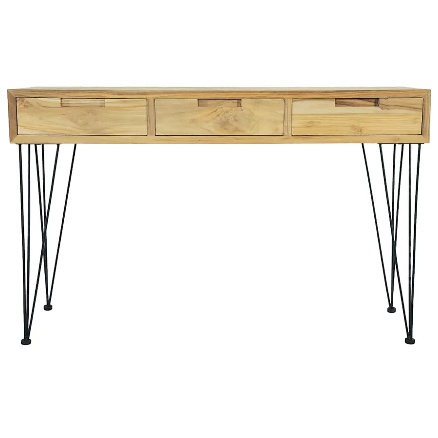 Table console 120x35x76 cm Teck massif - 7