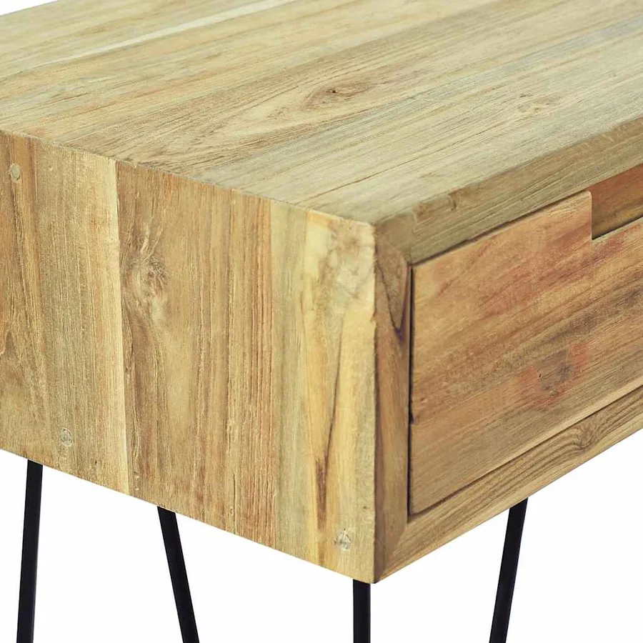 Table console 120x35x76 cm Teck massif - 9
