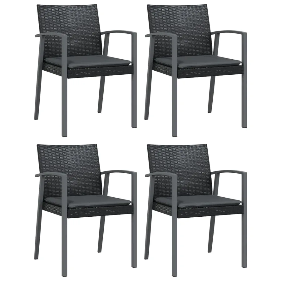 Ensemble à manger de jardin 5 pcs coussins résine tressée acier - 4