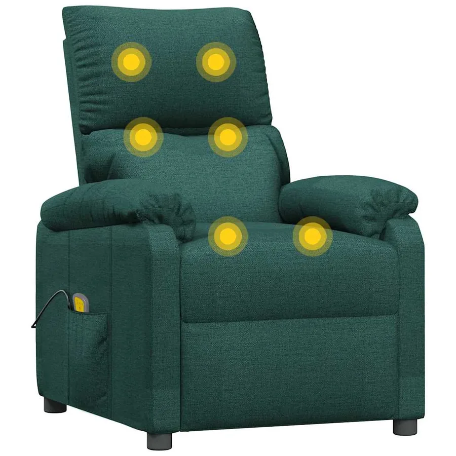 Fauteuil de massage Vert foncé Tissu - 6