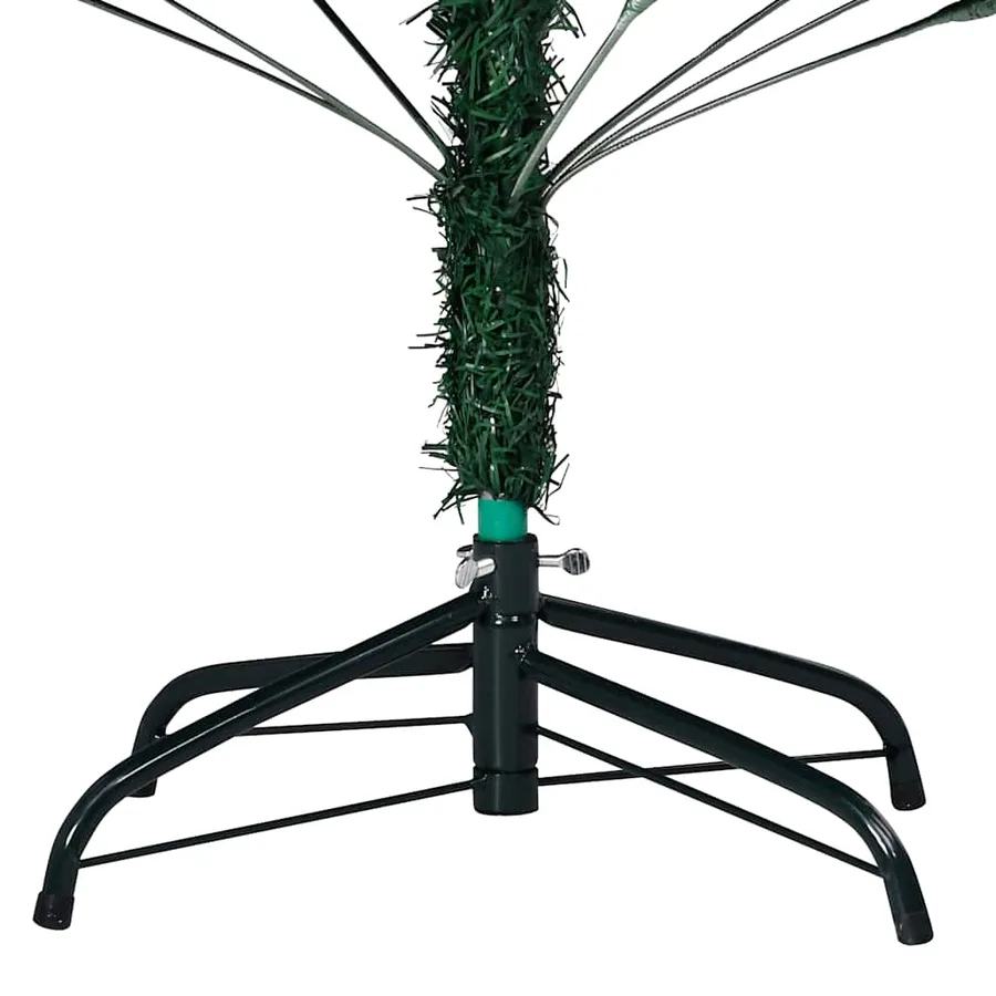 Arbre de Noël artificiel pré-éclairé et boules vert 210 cm PVC - 12