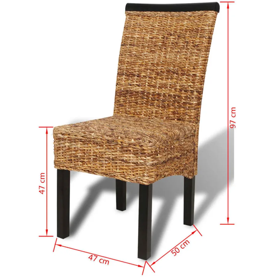 Chaises à manger lot de 2 bois solide de manguier et abaca - 9