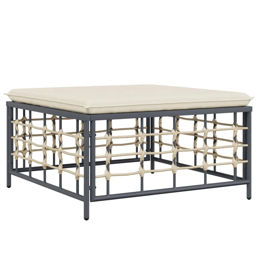 Salon de jardin 6 pcs avec coussins anthracite résine tressée - 6