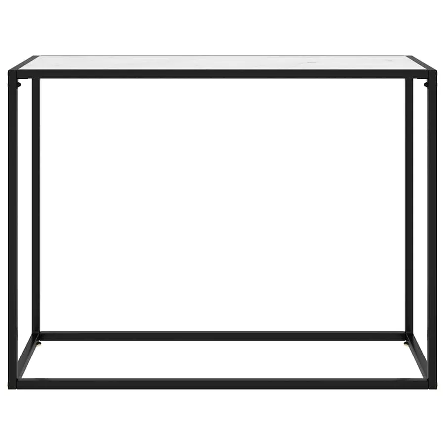 Table console Blanc 100x35x75 cm Verre trempé - 2