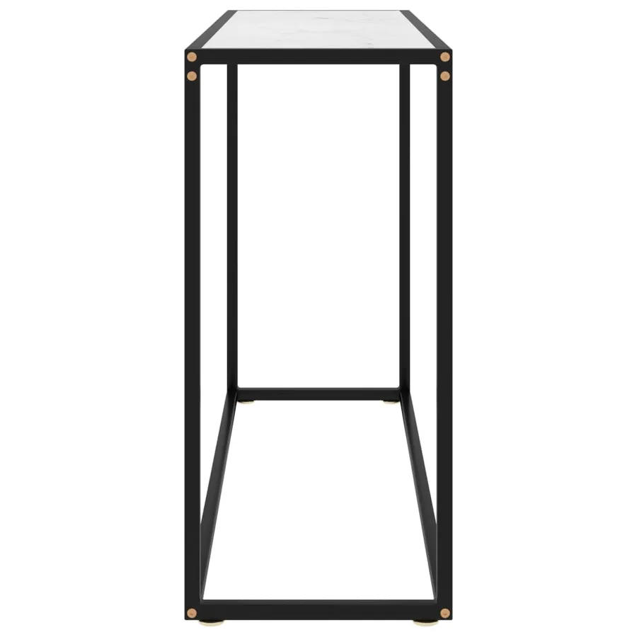Table console Blanc 100x35x75 cm Verre trempé - 3