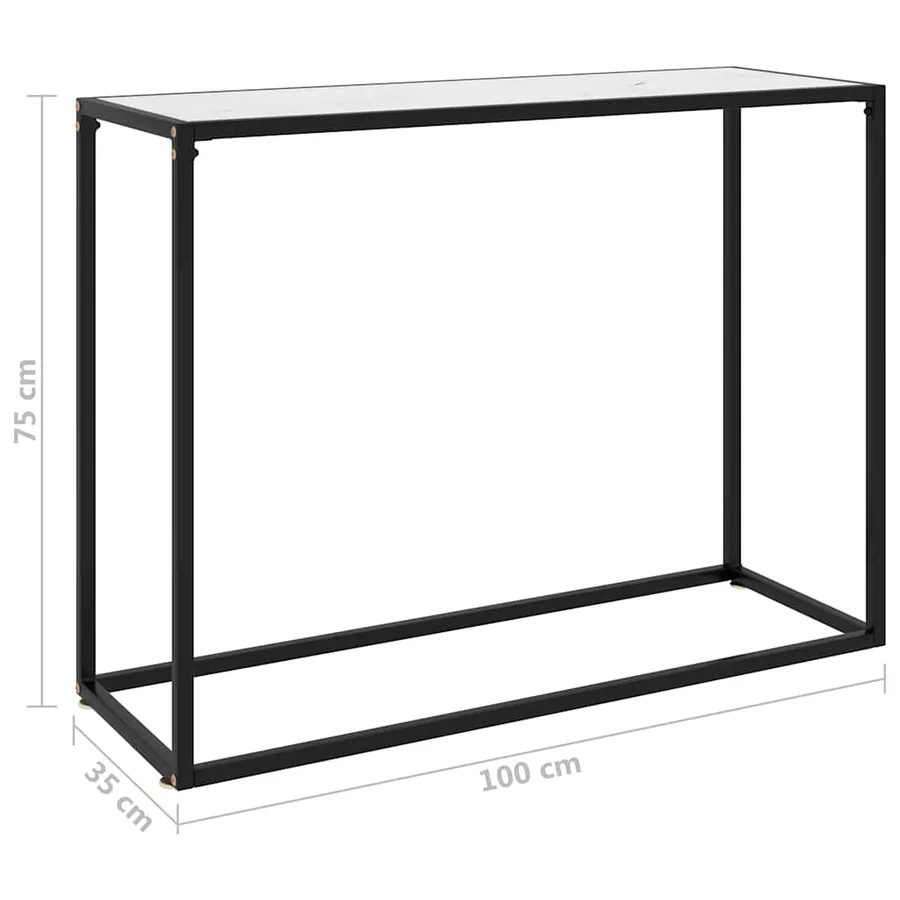 Table console Blanc 100x35x75 cm Verre trempé - 6