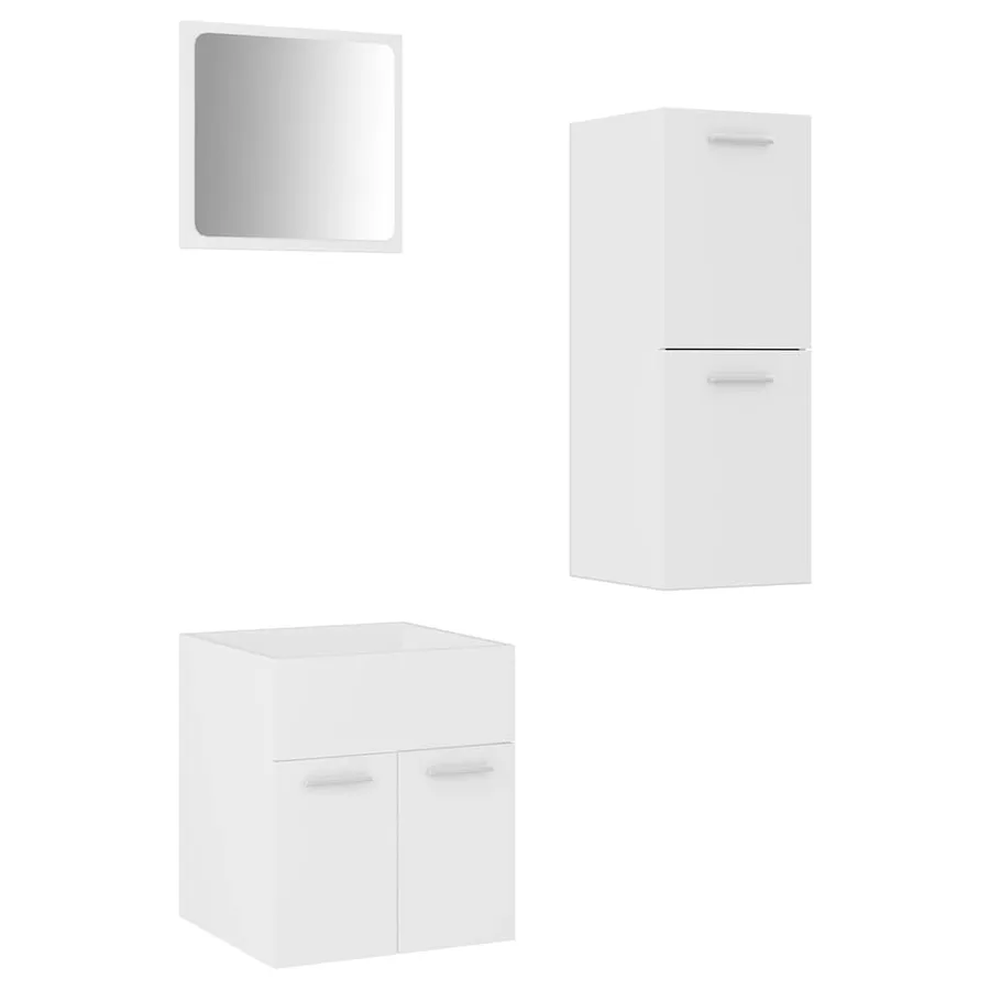 Ensemble de meubles de salle de bain Blanc Aggloméré - 2