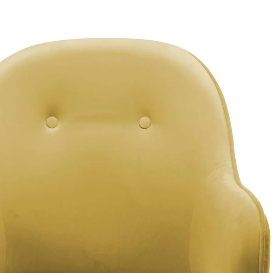 Chaise à bascule Jaune moutarde Velours - 6