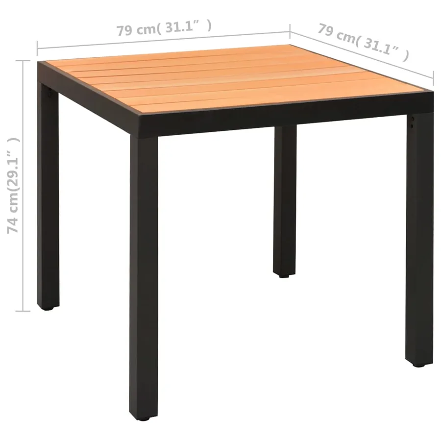 Ensemble à manger de jardin 3 pcs noir et marron - 12