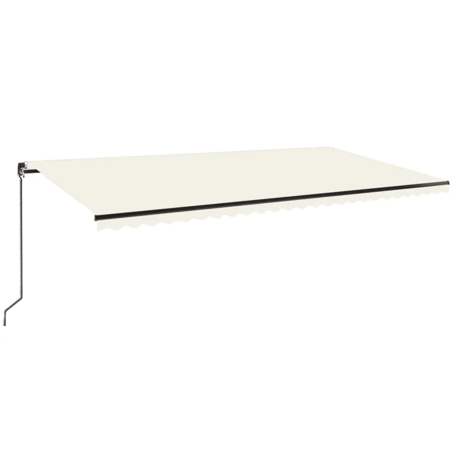 Auvent manuel rétractable avec LED 600x350 cm Crème - 2