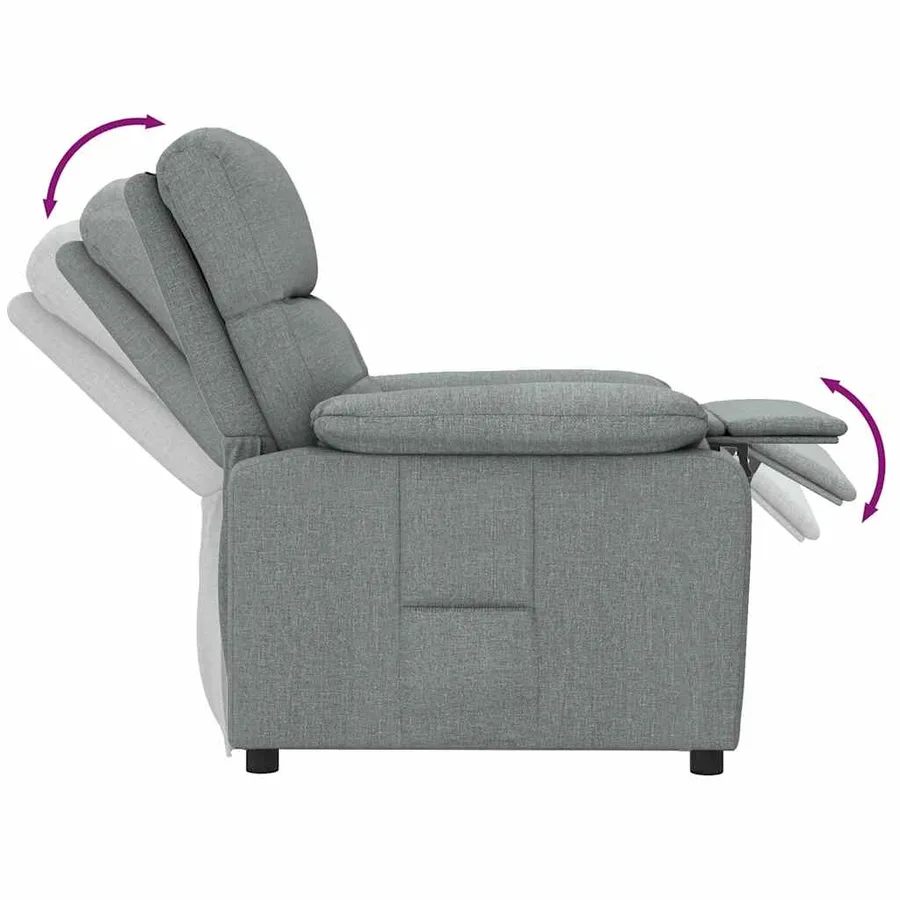 Fauteuil inclinable Gris foncé Tissu - 7