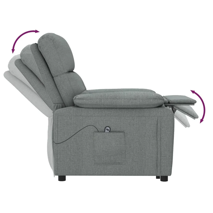 Fauteuil inclinable électrique Gris foncé Tissu - 7
