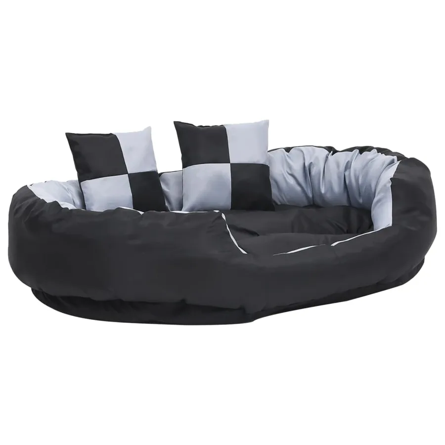Coussin réversible lavable pour chien Gris et noir 110x80x23 cm - 3