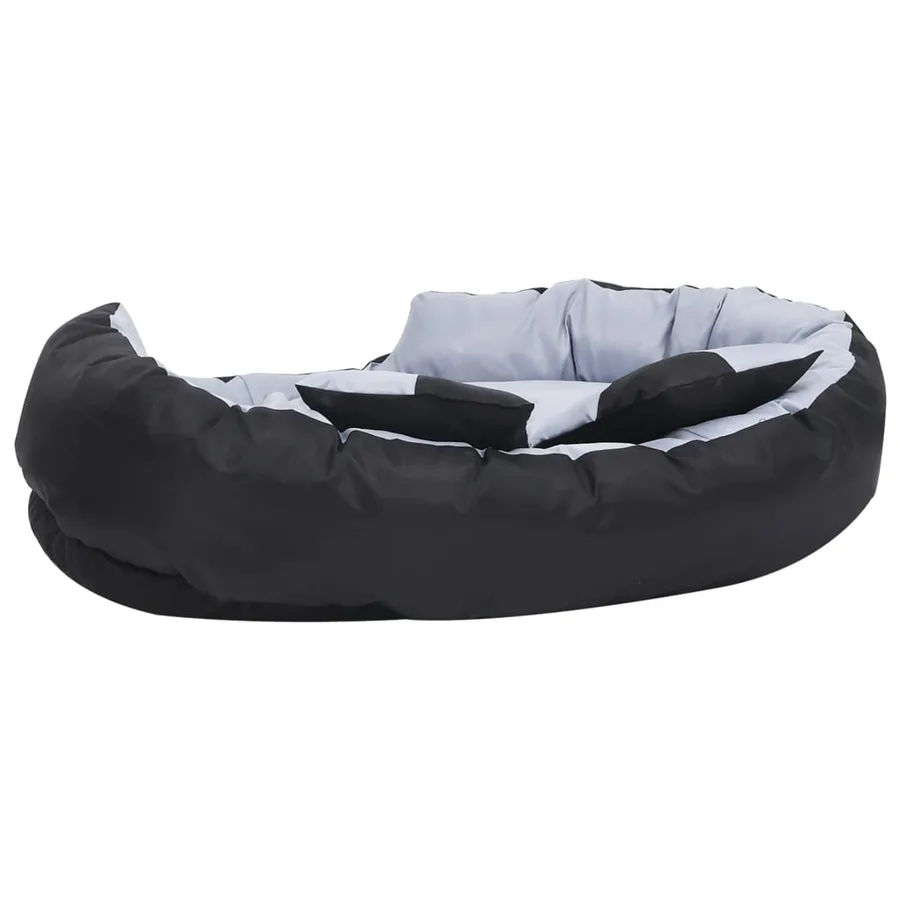 Coussin réversible lavable pour chien Gris et noir 110x80x23 cm - 6
