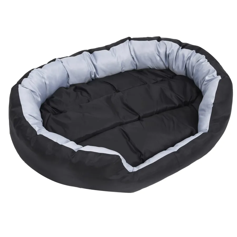 Coussin réversible lavable pour chien Gris et noir 110x80x23 cm - 7