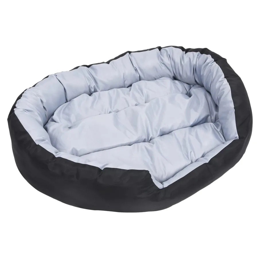 Coussin réversible lavable pour chien Gris et noir 110x80x23 cm - 8