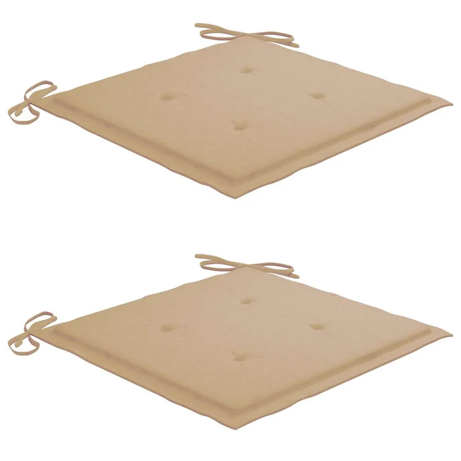 Ensemble de bistro 3pcs avec coussins beige Bois de teck massif - 7