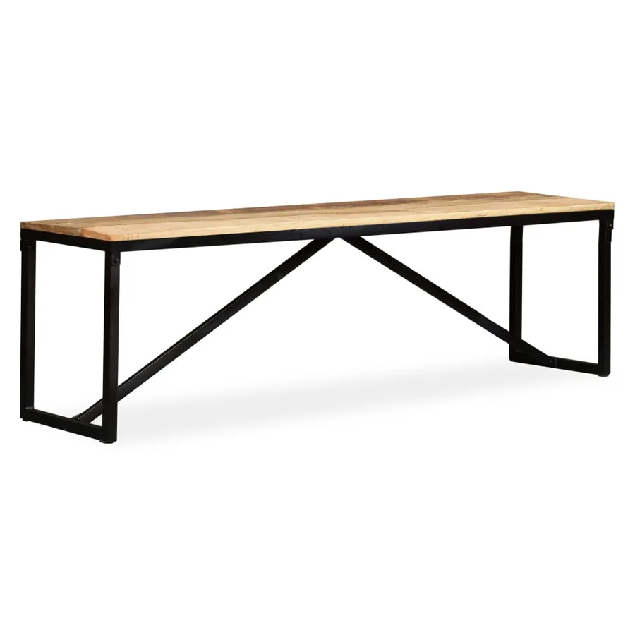 Banc Bois de manguier massif 160x35x45 cm - 6