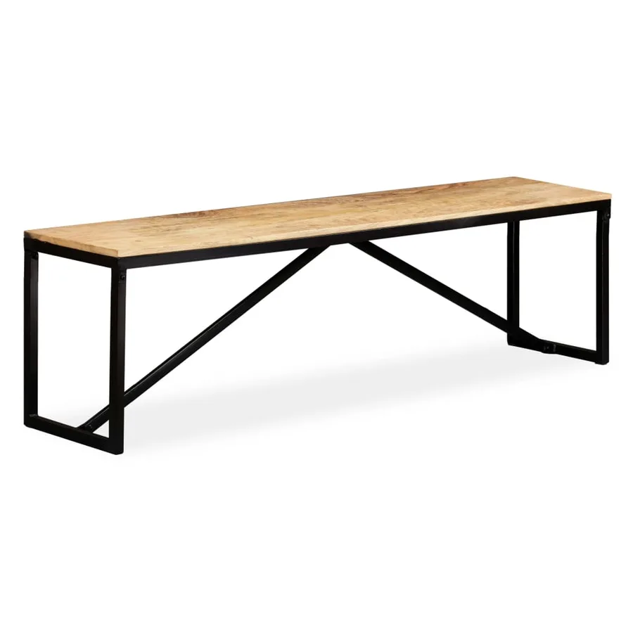 Banc Bois de manguier massif 160x35x45 cm - 7