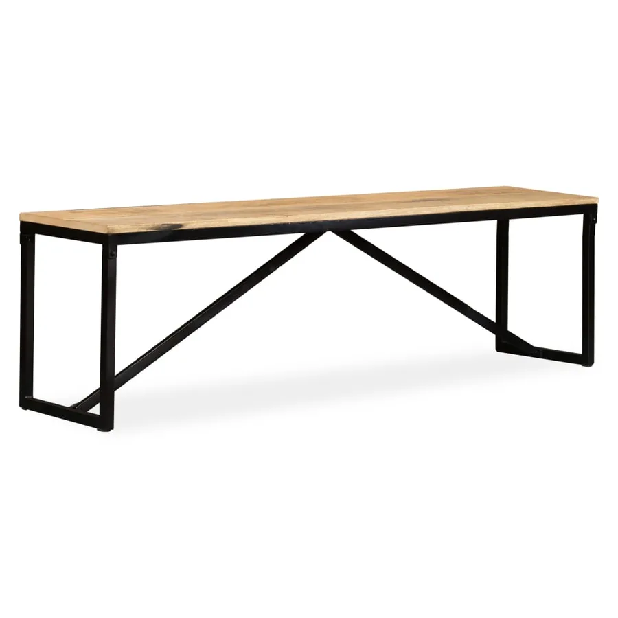 Banc Bois de manguier massif 160x35x45 cm - 9