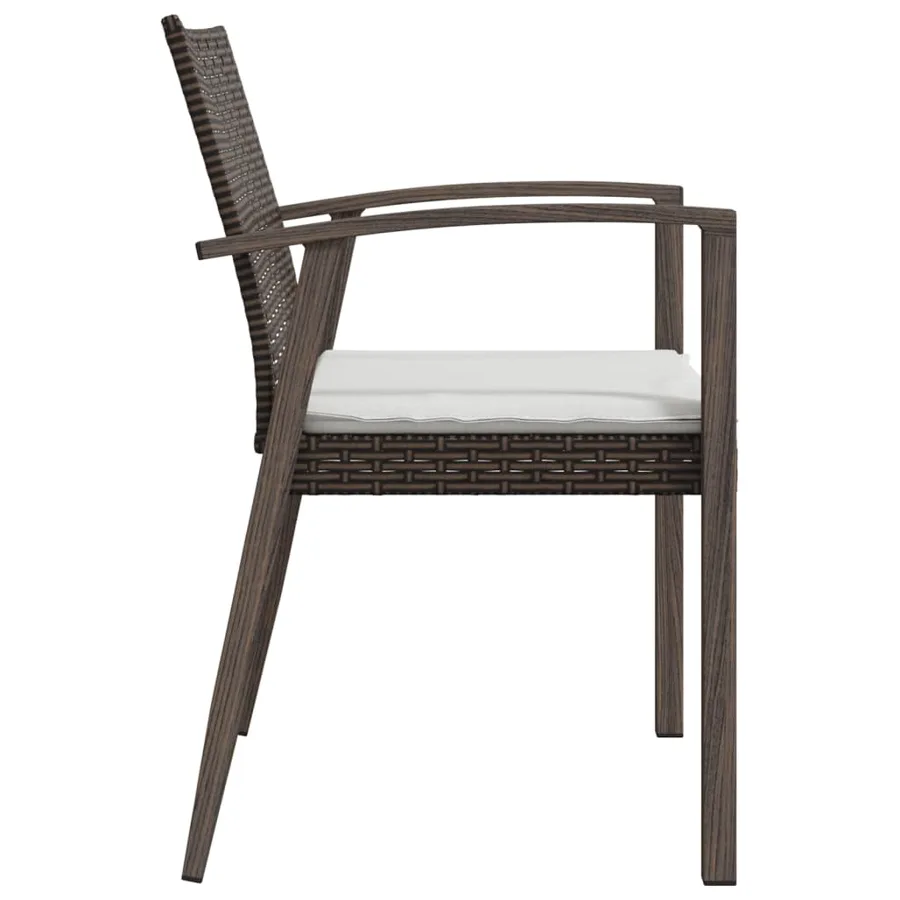 Chaises de jardin coussins lot de 6 marron 56,5x57x83 cm rotin - 5
