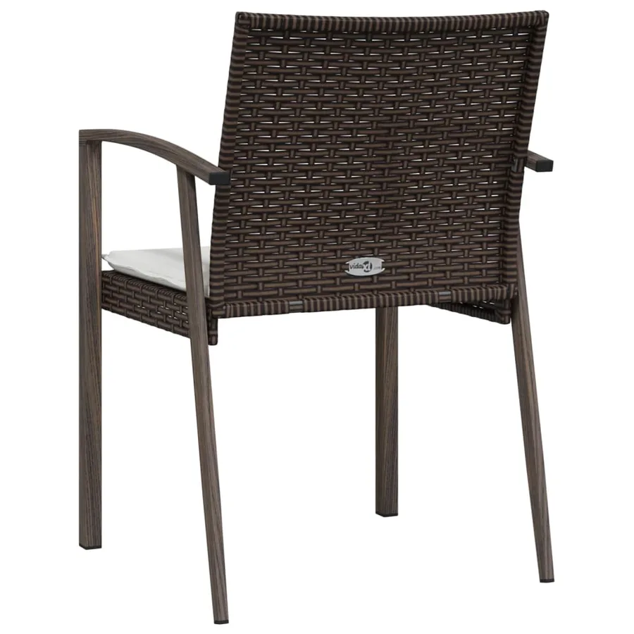 Chaises de jardin coussins lot de 6 marron 56,5x57x83 cm rotin - 6