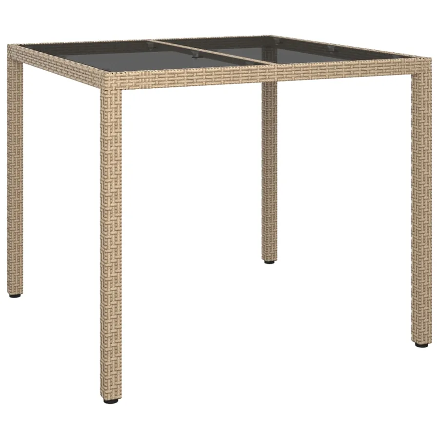 Ensemble à manger de jardin avec coussins 5pcs Beige poly rotin - 7