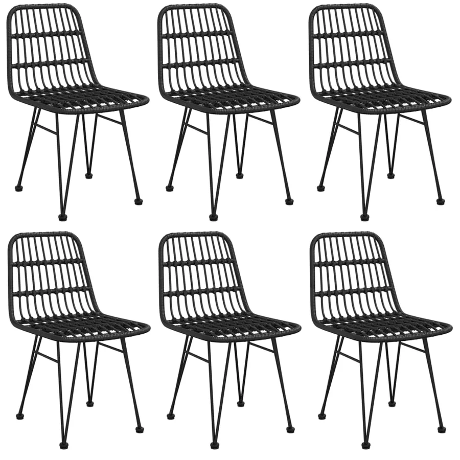 Ensemble à manger de jardin 7 pcs Noir Résine tressée - 4