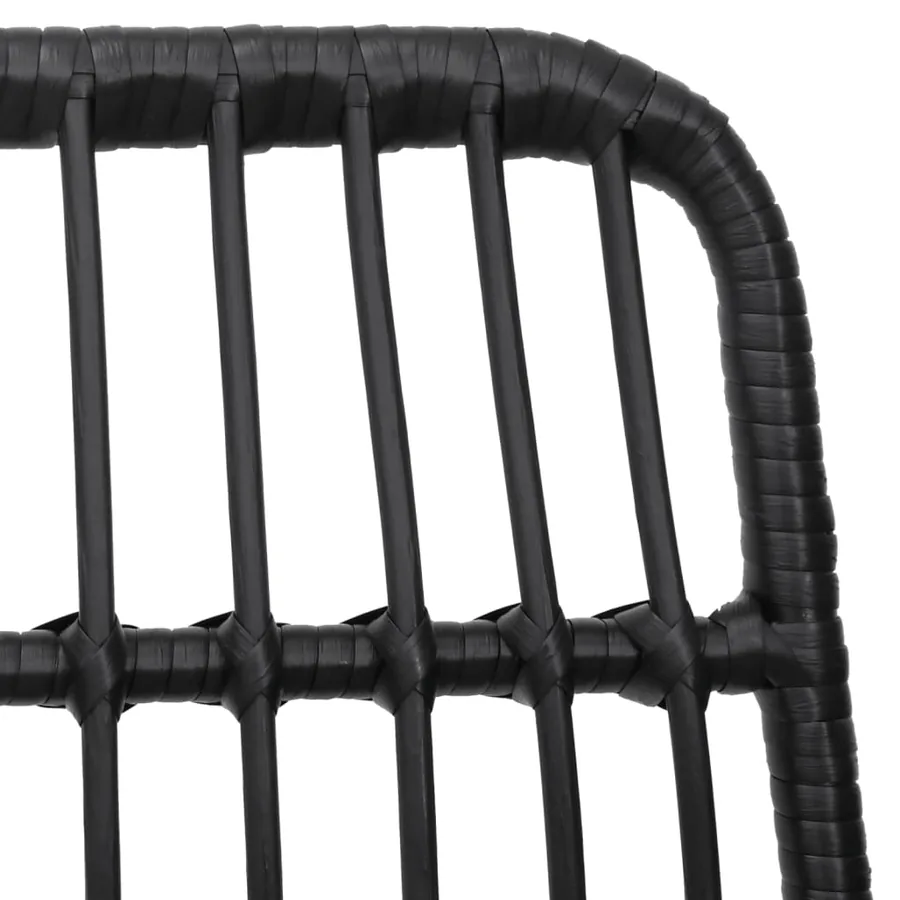 Ensemble à manger de jardin 7 pcs Noir Résine tressée - 6