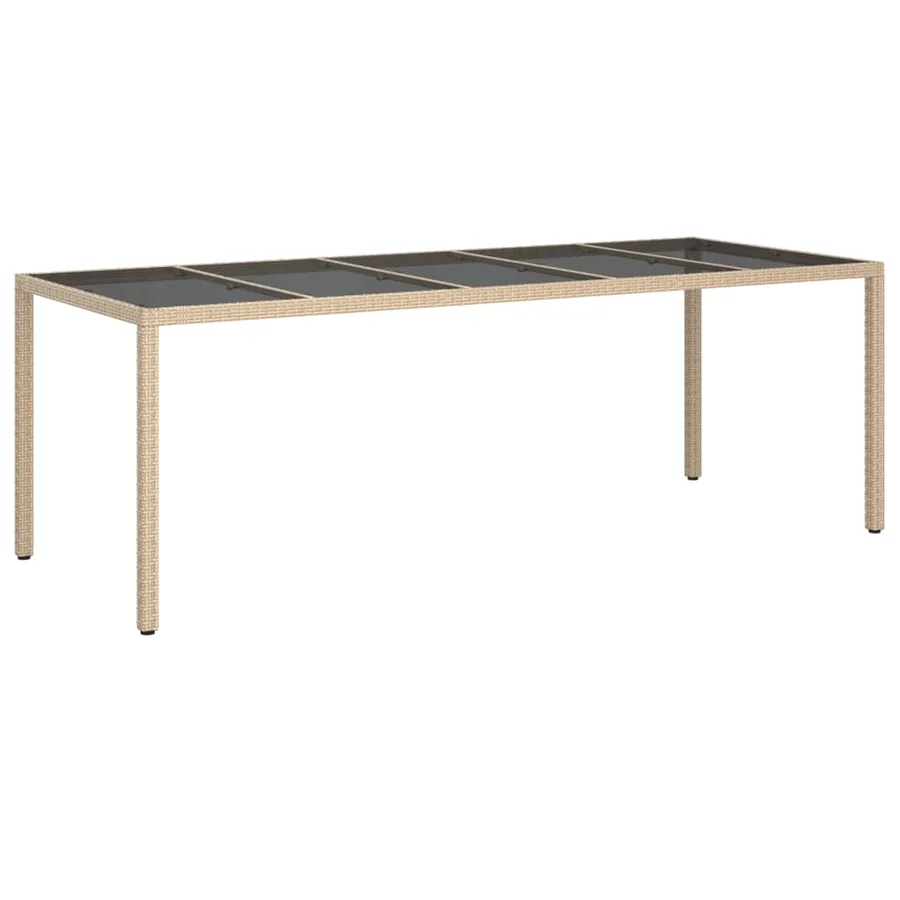 Ensemble à manger de jardin et coussins 9 pcs beige Poly rotin - 7