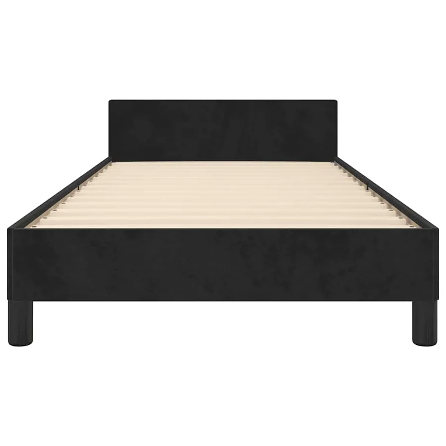 Cadre de lit sans matelas noir 100x200 cm velours - 5