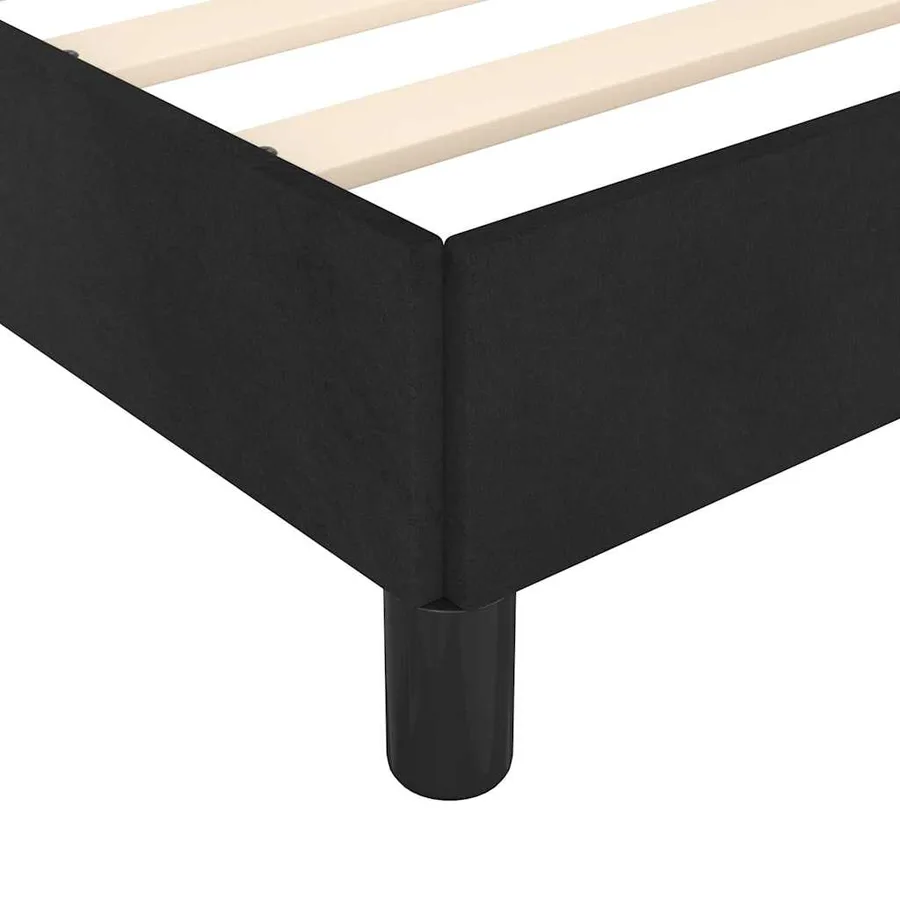 Cadre de lit sans matelas noir 100x200 cm velours - 7