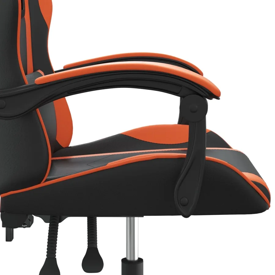 Chaise de jeu pivotante Noir et orange Similicuir - 7